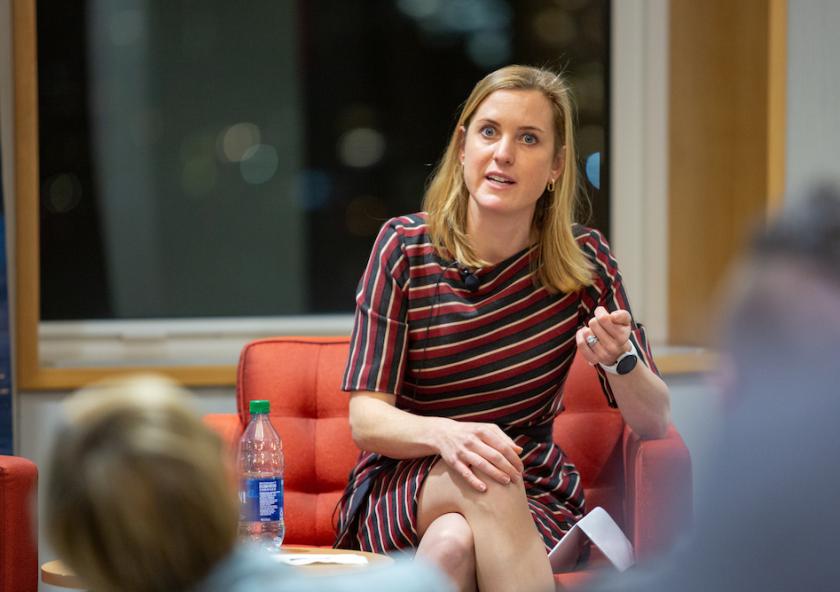 
              Poppy Allonby is a senior financial executive who has spent more than two decades analyzing the link between climate change and investing. 
              Photo: Kelley Travers
      