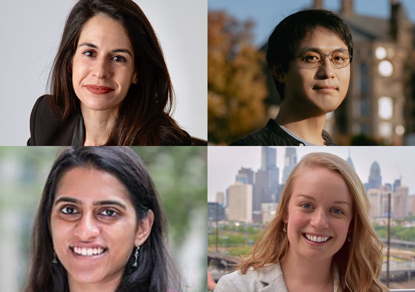 Clockwise from top left: Juncal Arbelaiz, and Xiangkun (Elvis) Cao, Hannah Zlotnick and Sandya Subramanian are Schmidt Science Fellows, an honor created in 2017 to encourage young researchers to pursue postdoctoral studies in a fiel...
Clockwise from top left: Juncal Arbelaiz, and Xiangkun (Elvis) Cao, Hannah Zlotnick and Sandya Subramanian are Schmidt Science Fellows, an honor created in 2017 to encourage young researchers to pursue postdoctoral studies in a fiel...