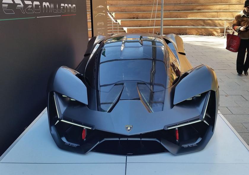 The Terzo Millenio, or Third Millennium, concept car from Lamborghini marks an ambitious collaboration between the Italian automaker and researchers at MIT.Photo: Emrick Elias The Terzo Millenio, or Third Millennium, concept car from Lamborghini marks an ambitious collaboration between the Italian automaker and researchers at MIT.Photo: Emrick Elias