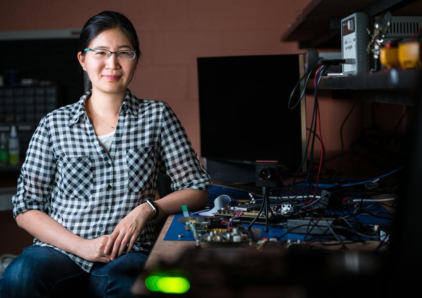 
              Associate professor Vivienne Sze is bringing artificial intelligence applications to smartphones and tiny robots by co-designing energy-efficient hardware and software.
              Image: Lillie Paquette/MIT School of Engineering
      