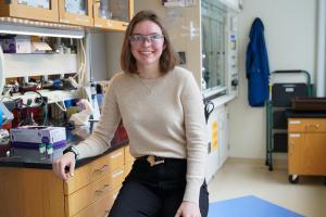 
              Alexis Hocken is an MIT PhD candidate in chemical engineering, working in the lab of Brad Olsen.
              Image: Melanie Gonick, MIT
      