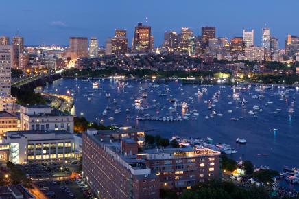 Aerial view of Cambridge and Boston