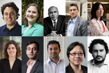 
              MIT faculty receiving 2021 J-WAFS seed grants: (top row, left to right) Amos Winter, Ariel Furst, Elfatih Eltahir, Jeffrey Grossman, Evelyn Wang; (bottom row, left to right) Mary Gehring, Rohit Karnik, Pratik Shah, Karen Zheng...