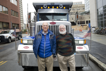 Several years ago, Daniel Cohn (left) and Leslie Bromberg took on the challenge of designing a low-emissions, fuel-efficient replacement for the polluting diesel engines traditionally viewed as the only viable option for powering heavy-duty trucks...