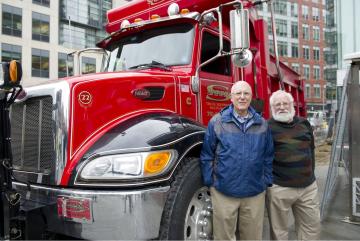 
              Daniel Cohn (left) and Leslie Bromberg have been developing a highly efficient, gasoline-ethanol engine that could help to reduce greenhouse gas emissions quickly and effectively in the heavy-duty trucking sector. 
            ...