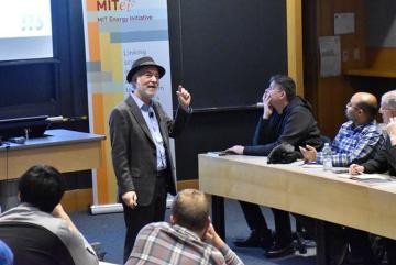 Daniel Sperling, professor of civil engineering and environmental science and policy at the University of California at Davis and member of the California Air Resources board, during his talk at MIT.Photo: Ivy Pepin/MITEI