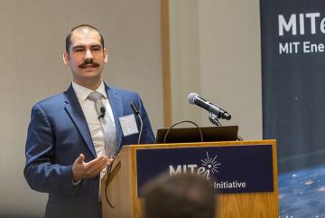Emre Gençer discusses hydrogen at the MIT Energy Initiative’s 2019 Spring Symposium.Photo: Kelley Travers