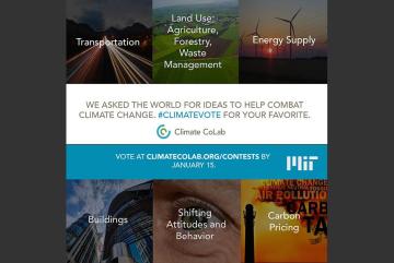 MIT's Climate CoLab seeks votes for climate change ideas, submitted in seven contests.Image courtesy of MIT Climate CoLab