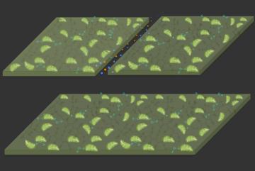 Diagrams illustrate the self-healing properties of the new material. At top, a crack is created in the material, which is composed of a hydrogel (dark green) with plant-derived chloroplasts (light green) embedded in it. At bottom, in the presence o...