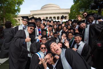 
              Friday’s Commencement ceremony celebrated the 1,099 undergraduate and 2,590 graduate students receiving MIT diplomas this year. 
              Photo: Gretchen Ertl
      