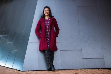 
              A passion for biomaterials inspires Eesha Khare, an MIT PhD candidate in materials science and engineering, to tackle climate change.
              Image: Gretchen Ertl
      