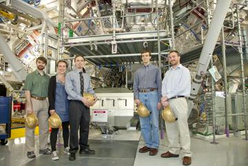 
              The MRS neutron spectrometer at the National Ignition Facility, where scientists recently confirmed a net energy gain. Collaborators with MIT ties include (left to right): Hans Rinderknecht PhD ’15, a scientist at the University o...