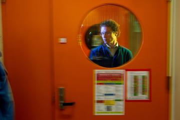 Jesse Hinricher, an MIT senior majoring in chemical engineering, has been conducting research focused on specialized batteries that could be plugged into the grid to provide renewable energy on demand.Image: Jake Belcher