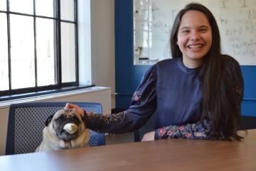 As the first student to declare the Course 1-12 (Climate System Science and Engineering) major, senior Ananda Santos Figueiredo has enjoyed the interdisciplinary structure of the program — and found unexpected joy in the companionship of Course 1's head cheerleader, Winston the pug.