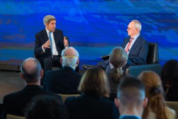 
              Special Presidential Envoy for Climate John Kerry and MIT President L. Rafael Reif discussed strategies to help the world avert the worst consequences of climate change and make the United States a leader again in bringing technolog...