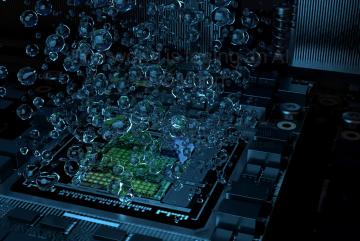 Ferveret’s cooling system submerges computer servers in a specialized liquid that absorbs heat much more efficiently than air from a fan. What makes the solution different from other liquid cooling systems are smaller bubbles at the surface of the server, which detach more frequently, accelerating the heat transfer process.