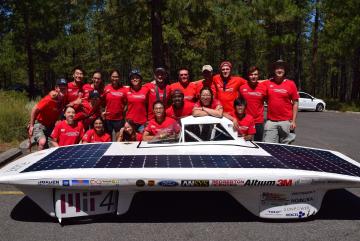MIT SEVT solar vehicle placed 5th at the American Solar Challenge.Photo courtesy of the MIT Solar Electric Vehicle Team