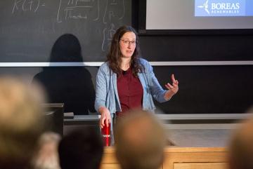 Abigail Krich, founder and president of Boreas Renewables, discusses New England's impending energy market transition from natural gas domination to a greater proliferation of renewables.Photo: Kelley Travers