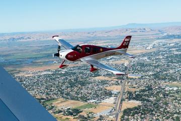 Collectively, piston-engine aircraft like this Cirrus SR22 constitute the nation’s largest remaining source of lead emissions. Photo: Travis Air Force Base/Flickr