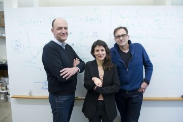 Left to right: Roland Pellenq of the Department of Civil and Environmental Engineering (CEE), Katerina Ioannidou of the MIT Energy Initiative, and Franz-Josef Ulm of CEE have developed a detailed understanding of the nanoscale forces at work a...