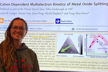 
              Jaclyn Lunger is first author of a paper detailing the reactions — at the atomic level — behind an eco-friendly way to produce metals.
              Photo: Yang Shao-Horn
      