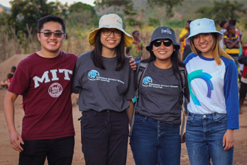 
              Left to right: MIT undergraduates Hung Huynh, Lai Wa Chu, Fiona Duong, and Vivian Cheng in the village of Mkutani, Tanzania
              Photo courtesy of Engineers Without Borders.
      