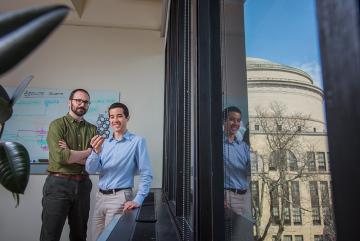 
              Professor Rafael Gómez-Bombarelli (left), Daniel Schwalbe-Koda PhD ’22, and their collaborators have demonstrated a new approach to making porous materials called zeolites for specific uses, including cleaning up exhaust gases fro...