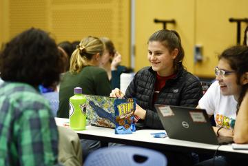 
              Students in the MCSC Climate and Sustainability Scholars Program collaborate during class.
              Photo: Andrew Okyere
      
