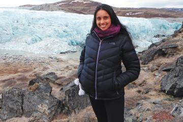 
              EAPS graduate student Meghana Ranganathan studies glaciers to better calibrate climate models.
              Photo courtesy of Meghana Ranganathan.
      
