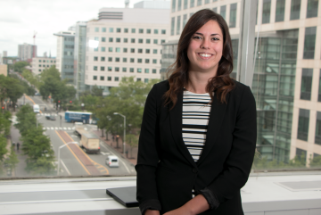 Michele Bustamante, a postdoc in the MIT Materials Systems Laboratory, won a Congressional Science and Engineering Fellowship for her research analyzing supply risks and cost dynamics for key metals in high technology.Photo: Denis Paiste / MIT MRL