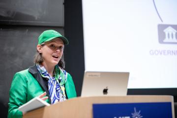 At a recent MITEI seminar, Georgina Flatter Campbell, CEO of Greentown Labs, highlighted universities as crucial supportive ecosystems within the entrepreneurship landscape, and discussed her time in MIT's Technology and Policy Program. 