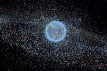 
              According to some estimates, millions of objects created by humans orbit the Earth, creating a need for innovation to protect the space environment.
              Image courtesy of the European Space Agency.
      