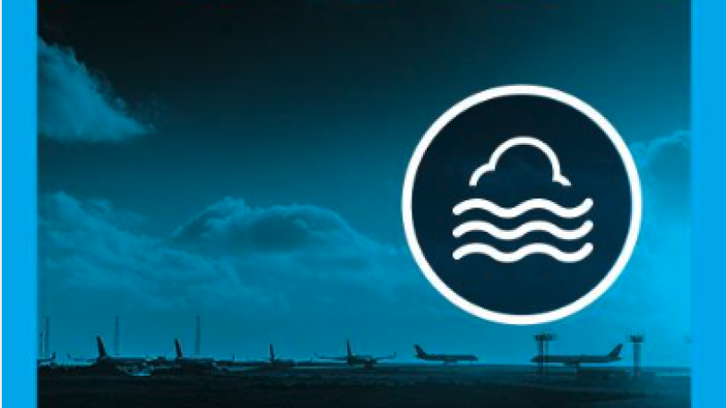 planes on a runway with a blue overlay