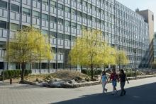 exterior of campus building with trees